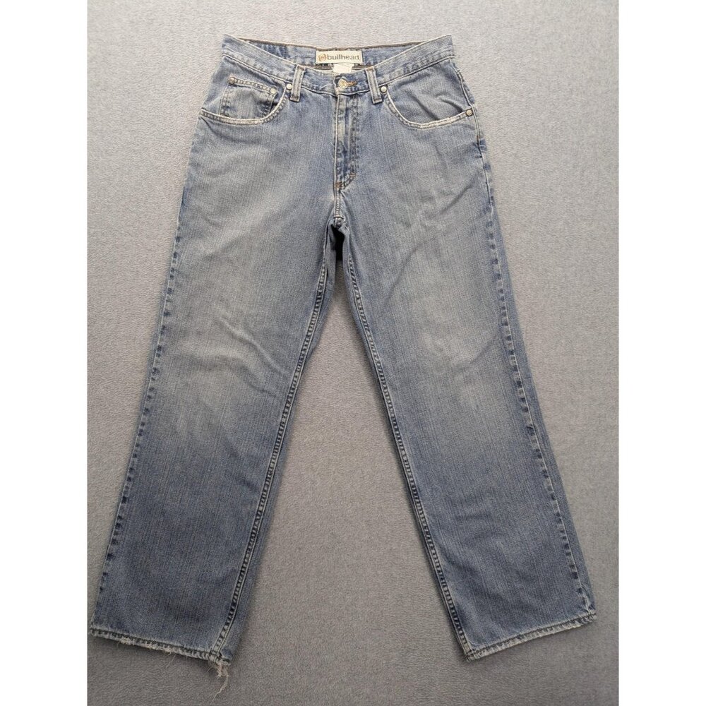 Vintage Bullhead Loose Jeans Mens 31x32 Blue Light Wash Relaxed Straight Denim